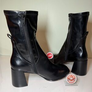 Topshop - Size US 10 - Women's Penny Boots Smooth Faux Leather Black - New
